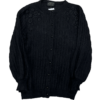 Czarny Vintage Wełniany Sweter Kwiaty (m)